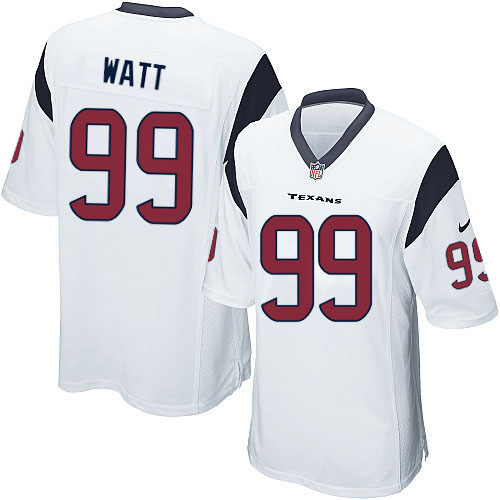 Men's Game J.J. Watt Nike Jersey White Road - #99 NFL Houston Texans